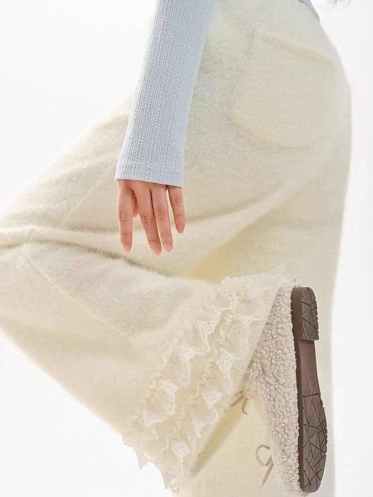 Sweet Lace Fleece Pants-Bottoms-ntbhshop