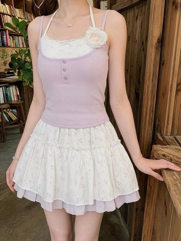 Lavender Bloom Layer Cami-Tops-ntbhshop