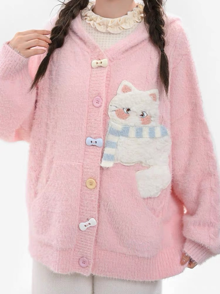 Kitty Candy Fuzzy Sweaters-Outerwear-ntbhshop
