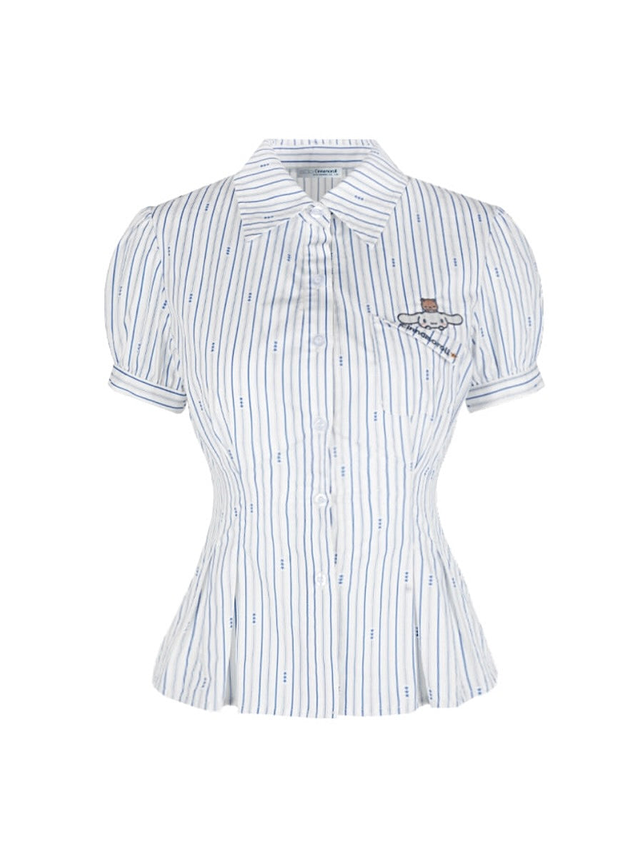 Sweet and Spicy Cinnamoroll Short-Sleeved Striped Shirt-ntbhshop
