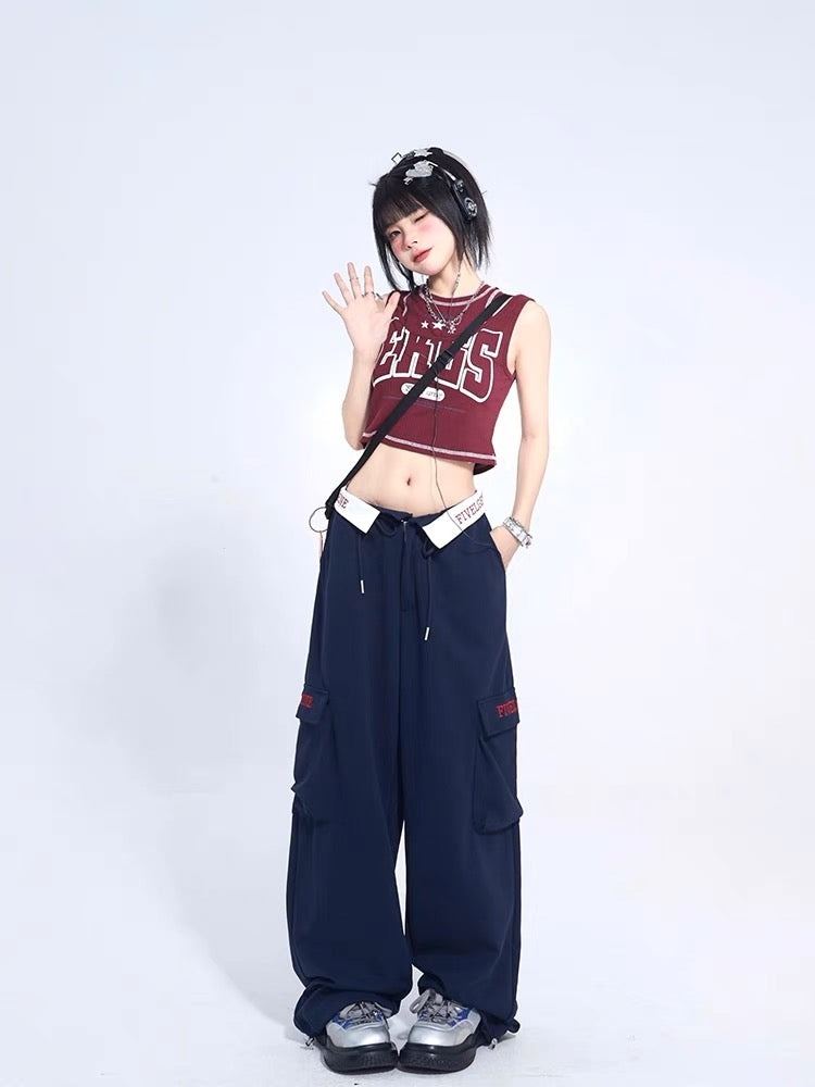 High Waist Loose Lapel Mopping Pants-ntbhshop