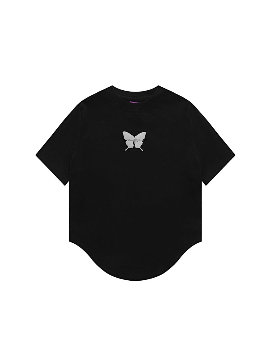 Butterfly Irregular Short Sleeve Tops-ntbhshop