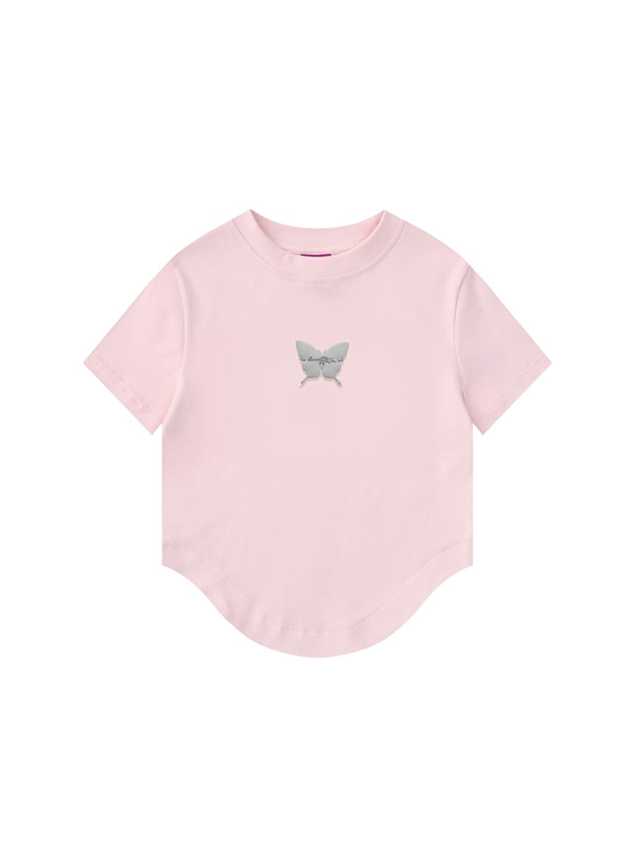 Butterfly Irregular Short Sleeve Tops-ntbhshop