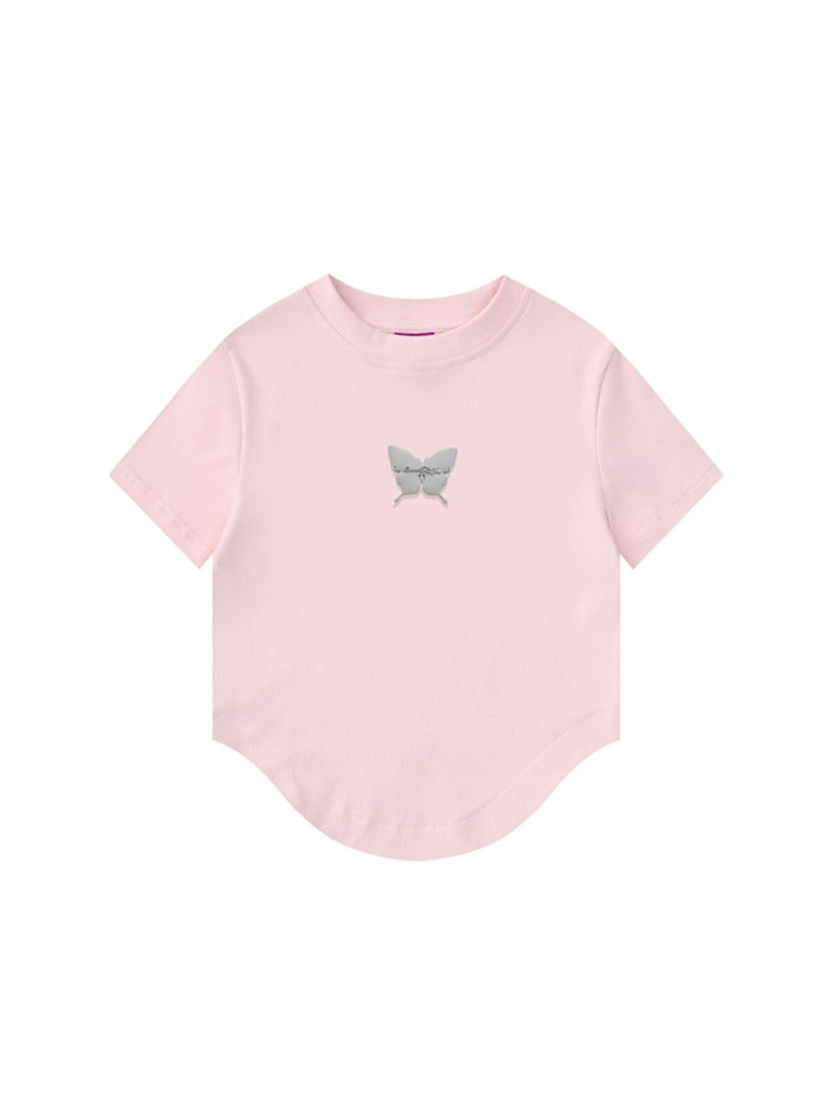 Butterfly Irregular Short Sleeve Tops-ntbhshop