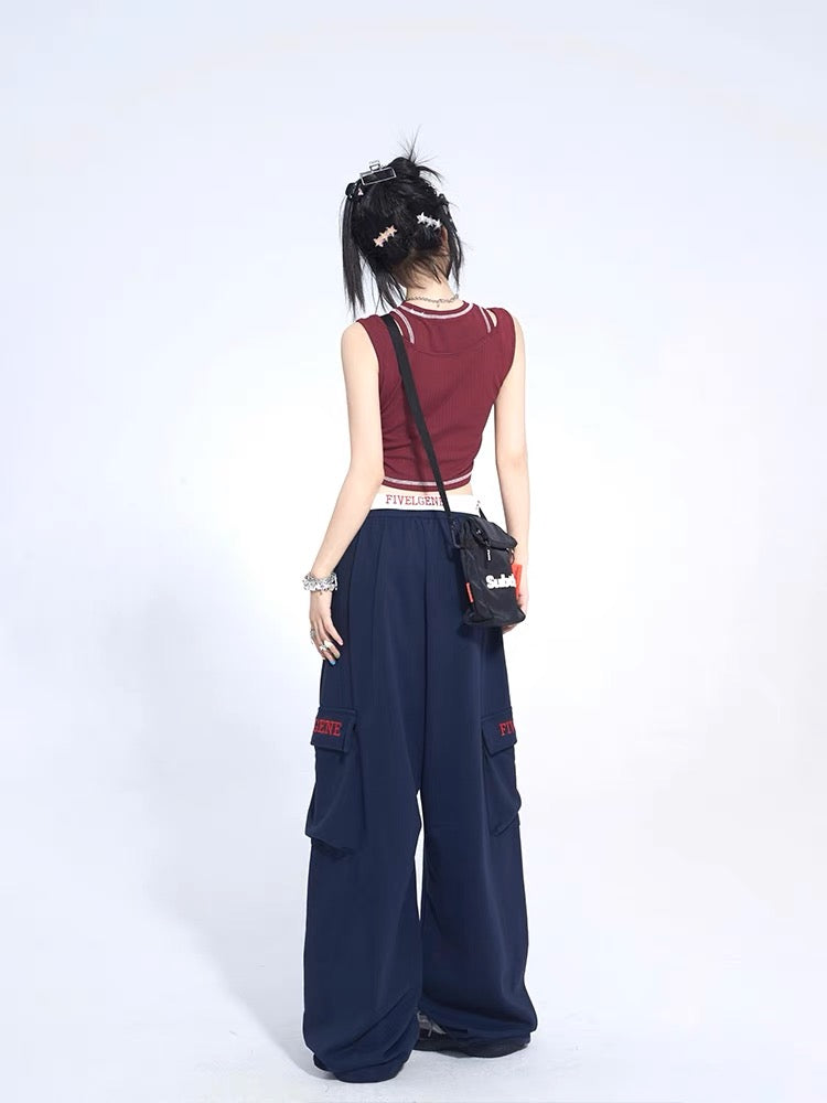 High Waist Loose Lapel Mopping Pants-ntbhshop