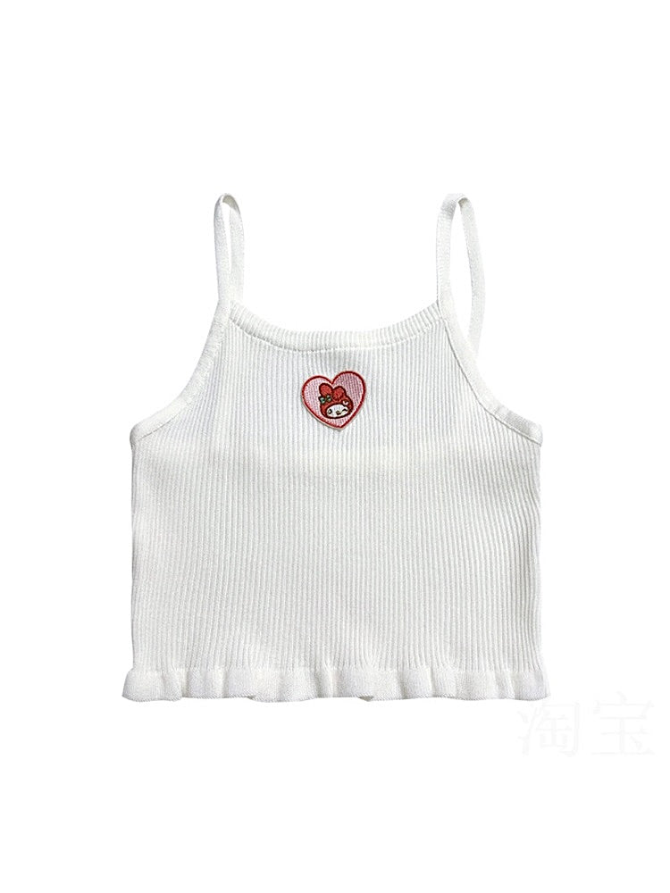 Dopamine Sweet Spicy My Melody Pink Heart Camisoles-ntbhshop