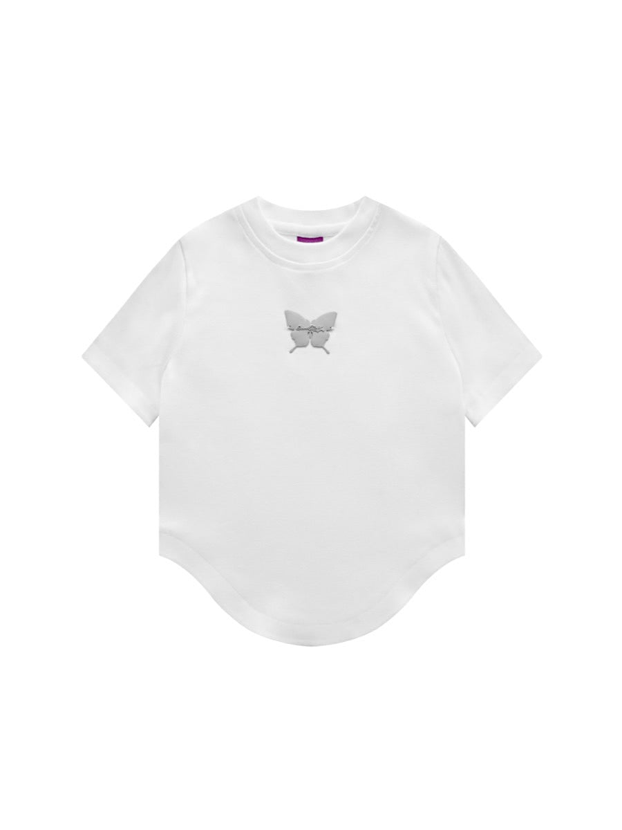 Butterfly Irregular Short Sleeve Tops-ntbhshop