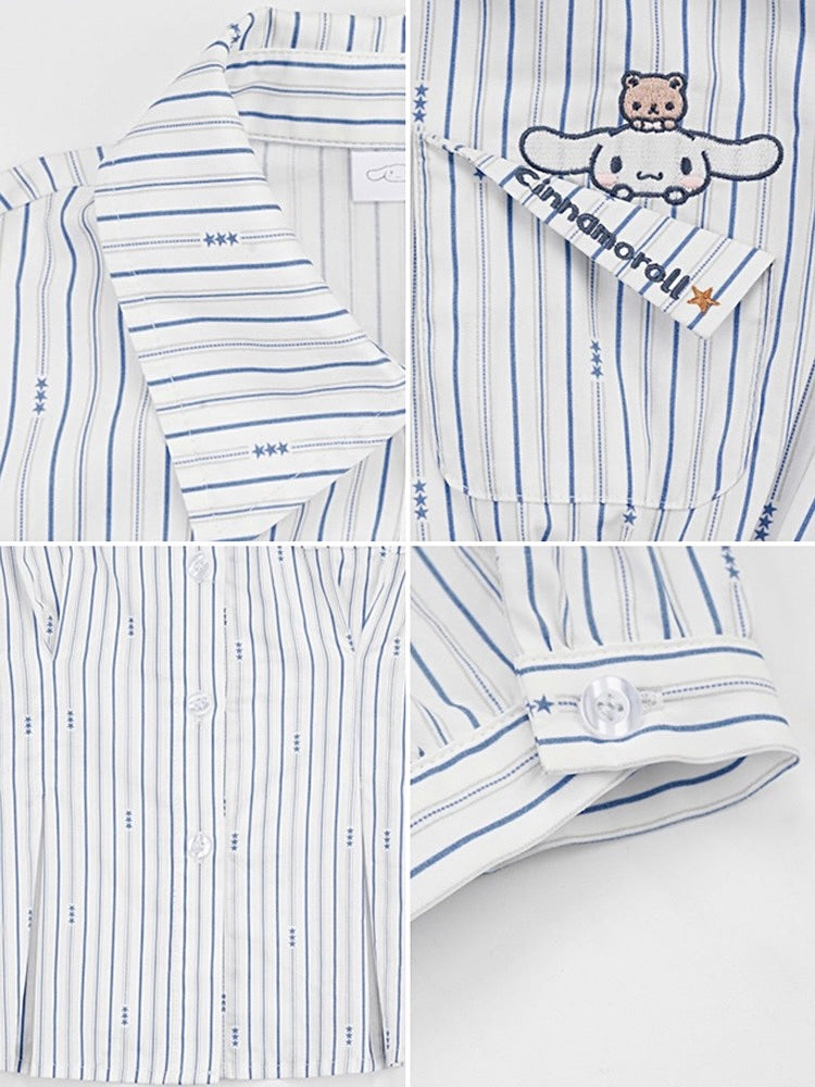 Sweet and Spicy Cinnamoroll Short-Sleeved Striped Shirt-ntbhshop