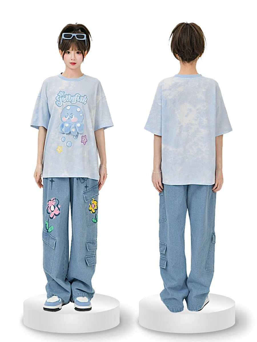 Cute Octopus Short Sleeve Tee-Tops-ntbhshop