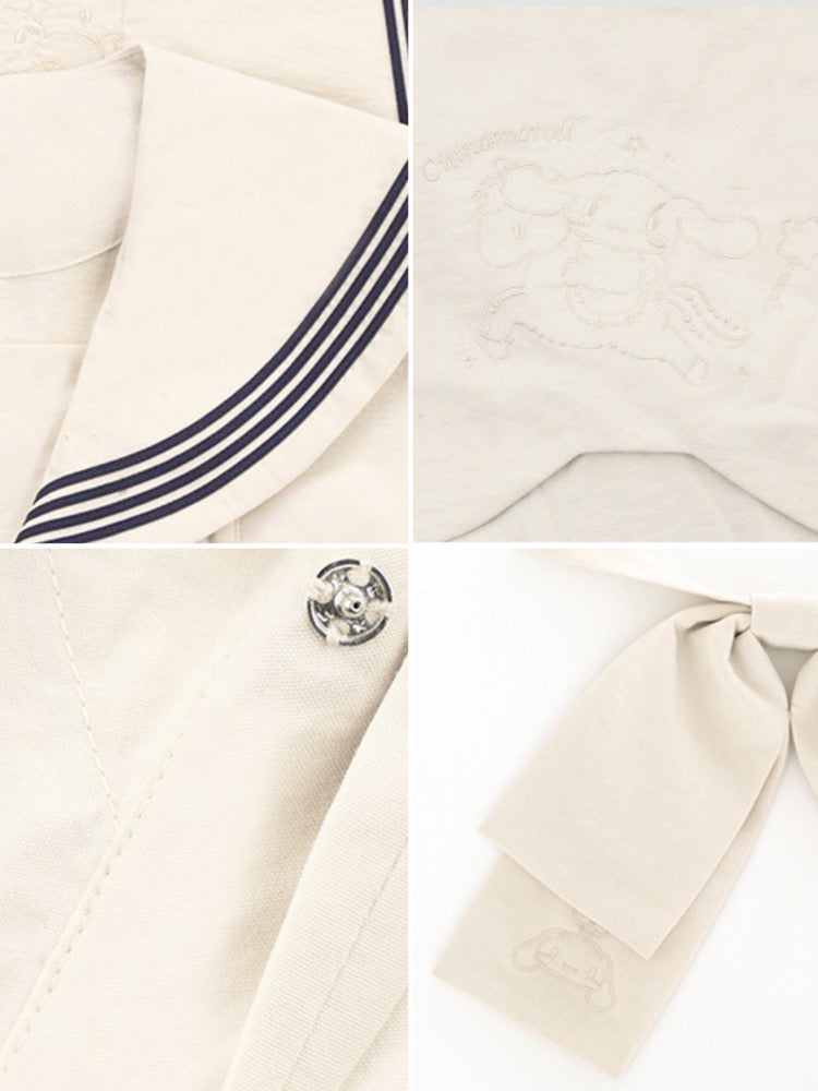 Cute Cinnamoroll Japanese Navy Style Sailor Collar Short-sleeved Blouse-ntbhshop