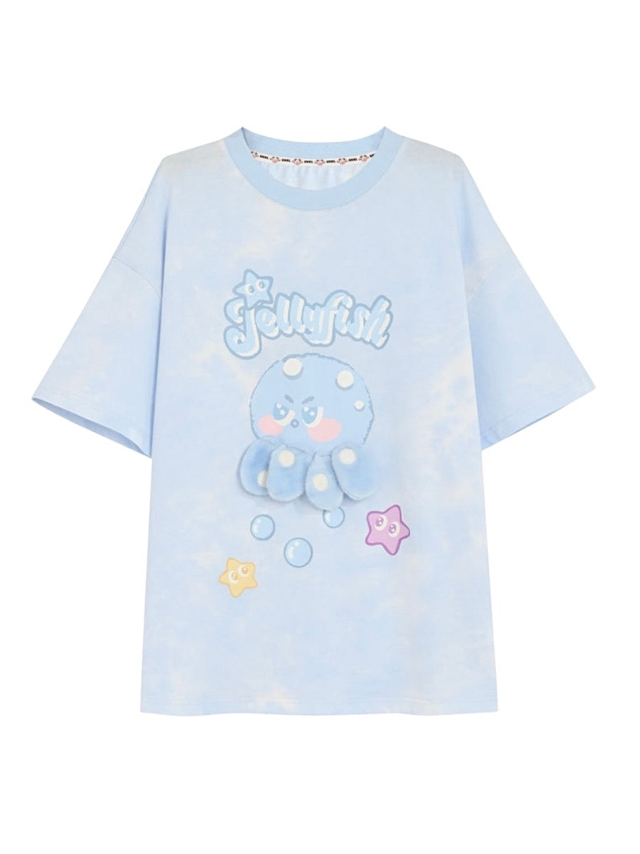Cute Octopus Short Sleeve Tee-Tops-ntbhshop