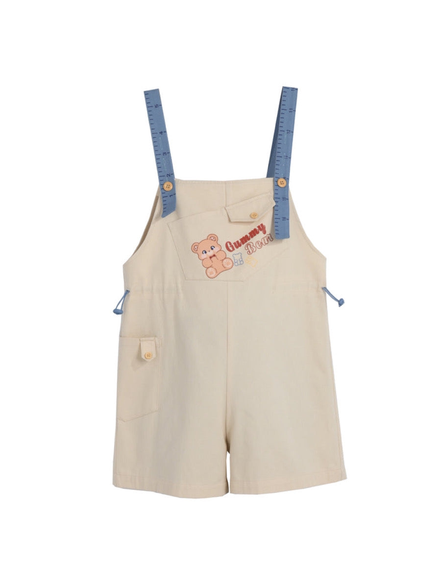 Gummy Bear Cotton Overall with Cute Tape Suspenders-ntbhshop