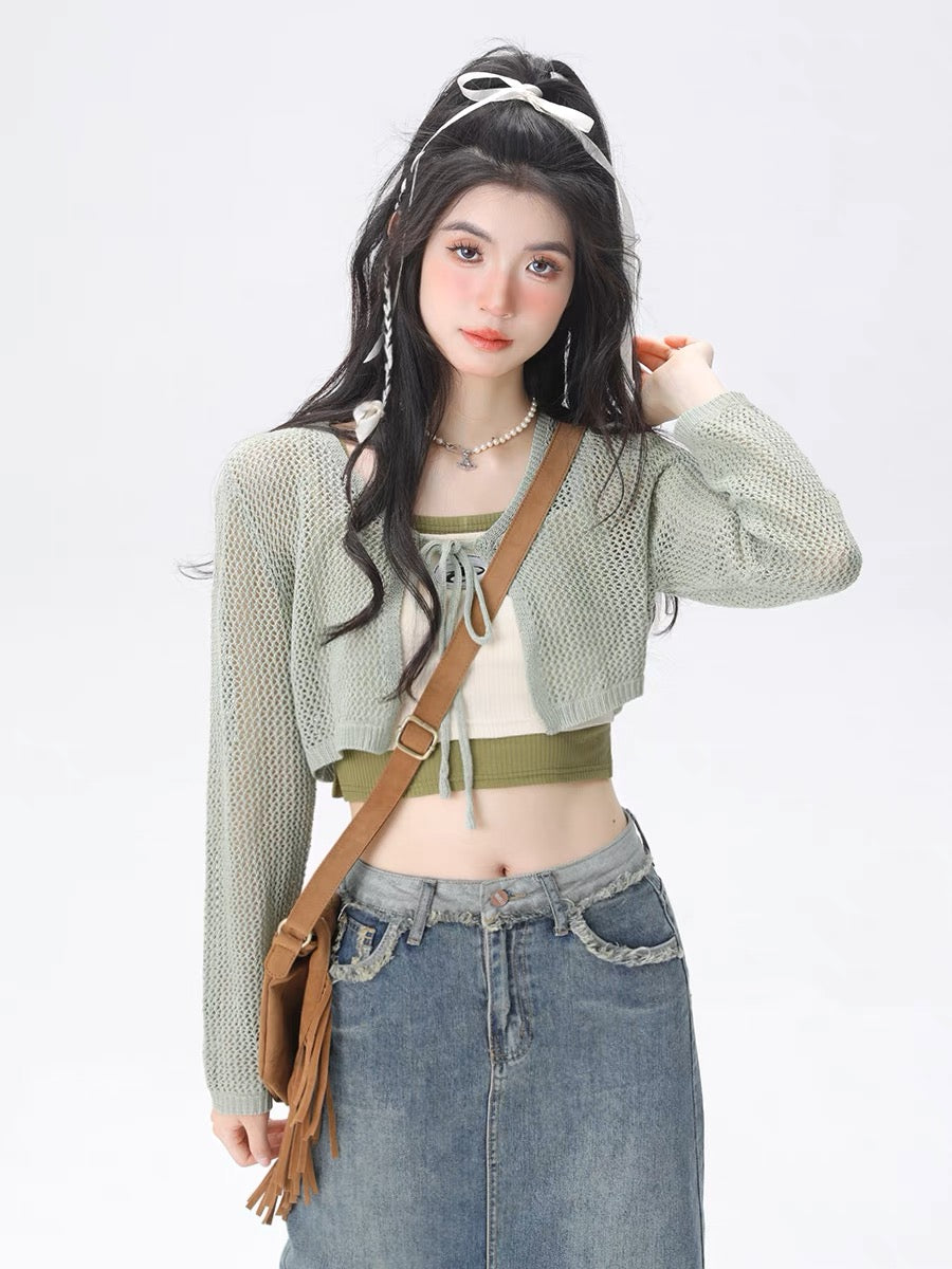 Retro Color Contrast Faux Two-Piece Suspenders-ntbhshop