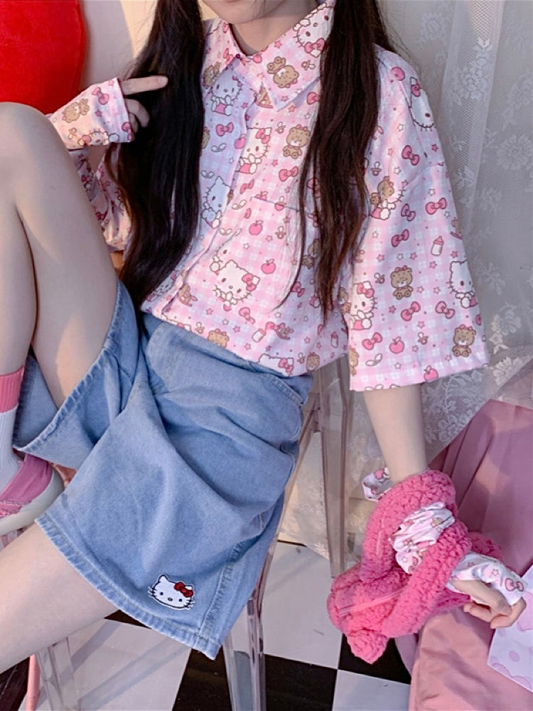 Cute Hello Kitty Sunscreen UV Protection Ice Silk Arm Sleeves-ntbhshop