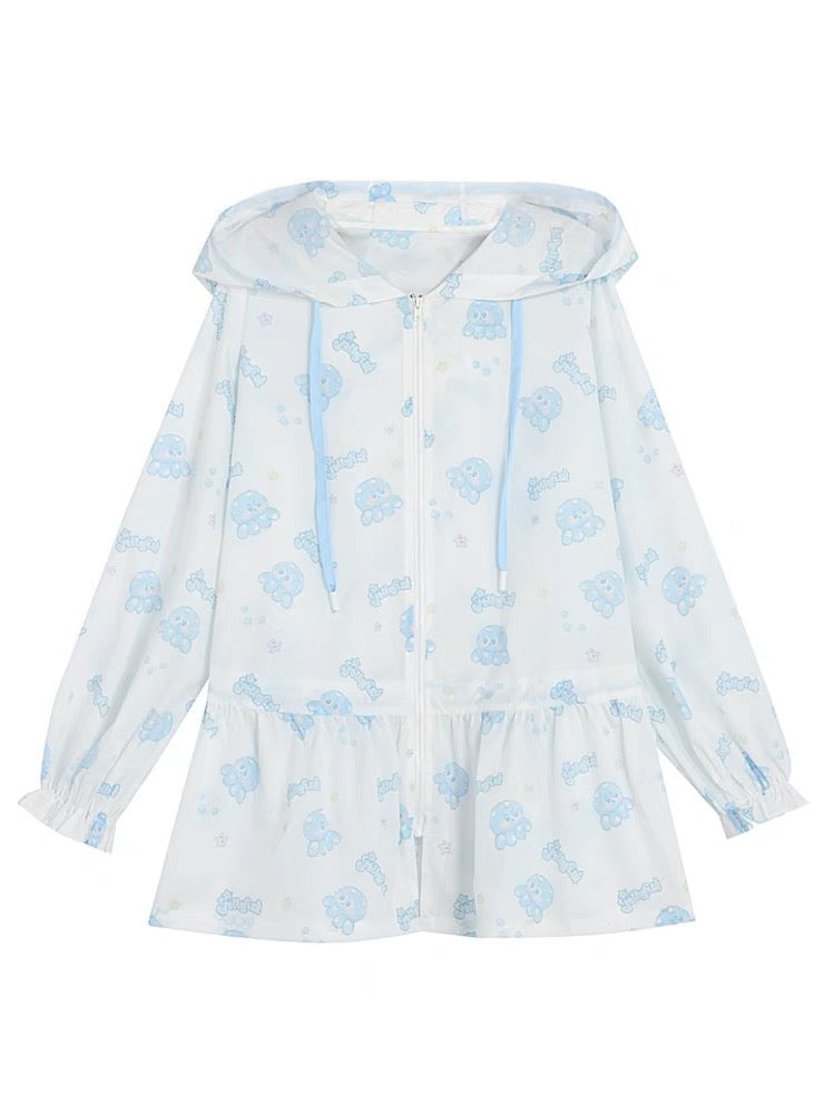 Cute Octopus Printed Sun Protection Coat-ntbhshop