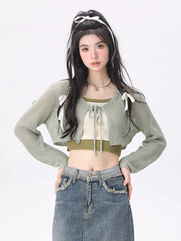 Retro Color Contrast Faux Two-Piece Suspenders-ntbhshop