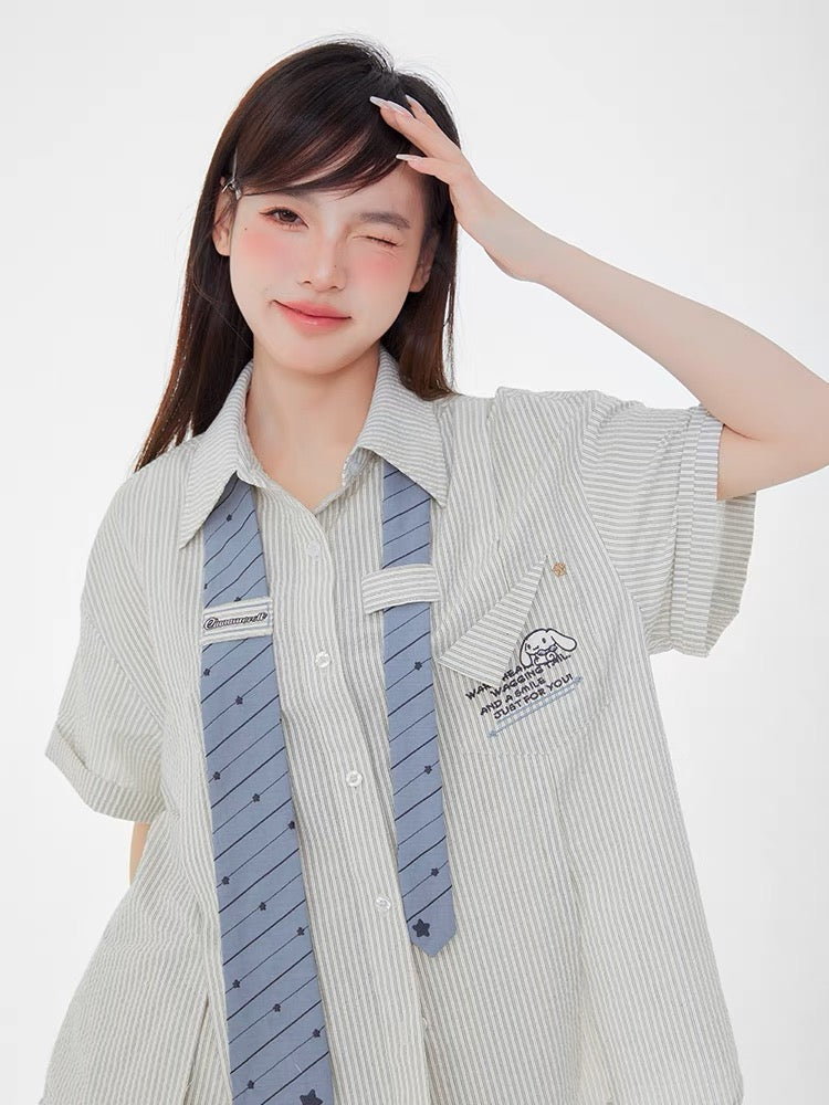Cute Cinnamoroll Striped Shirt-ntbhshop