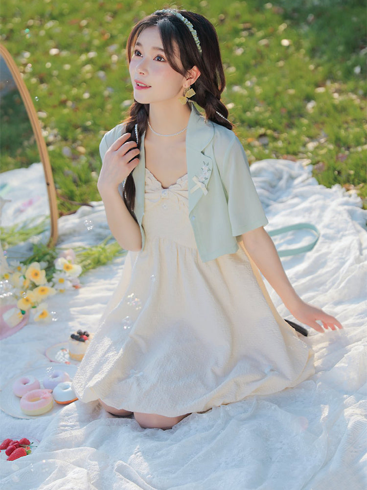 Tisanely Crop Blazer & Dress-Outerwear-ntbhshop