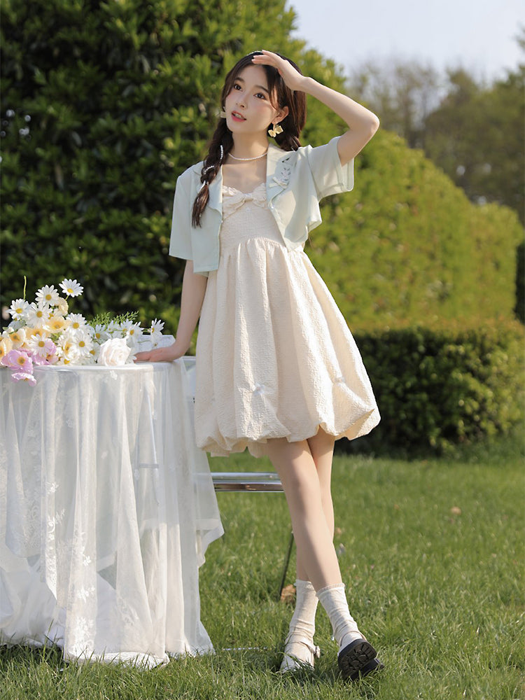 Tisanely Crop Blazer & Dress-Outerwear-ntbhshop