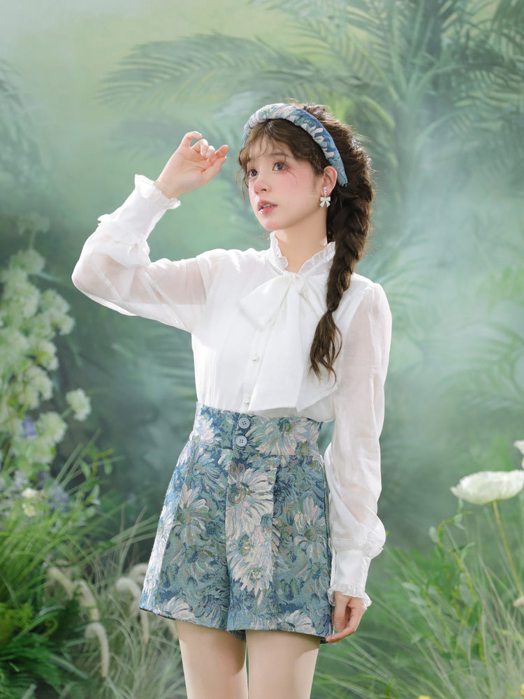 Chrysanthemum Dreams Blouse, Shorts & Dresses-ntbhshop