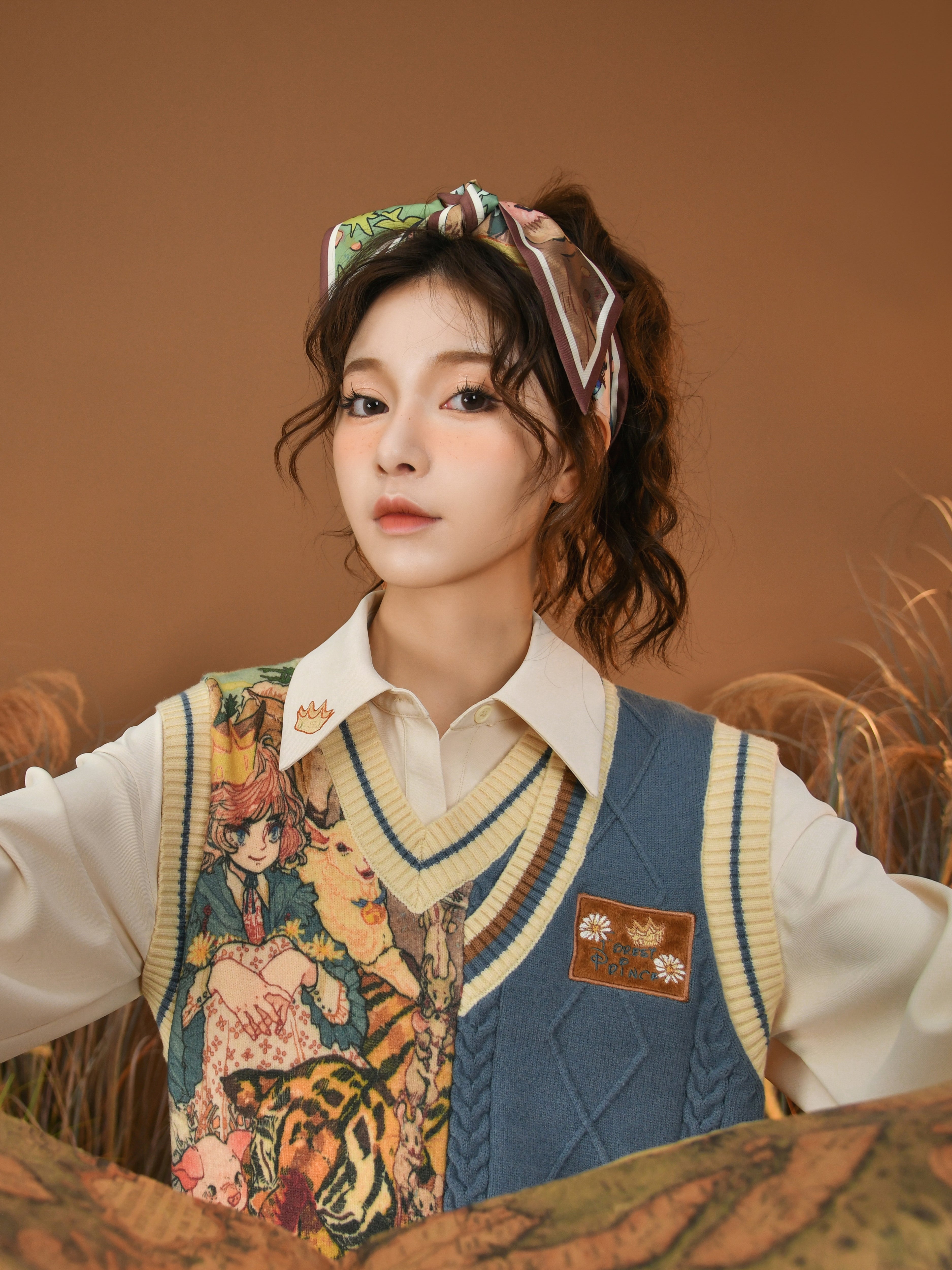 Forest Prince Artistic Knit Vest, Shirt, Shorts & Scarf-ntbhshop