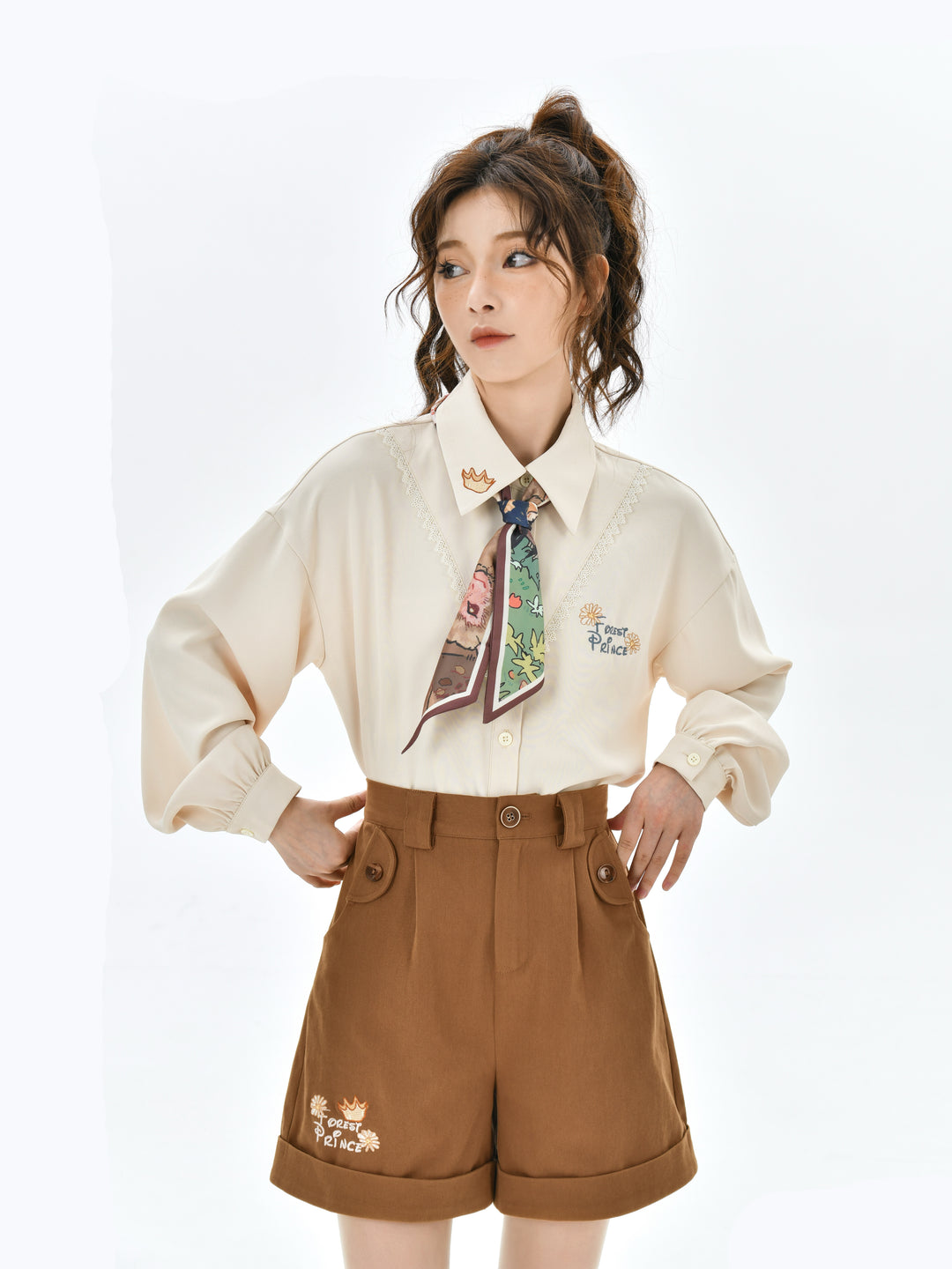 Forest Prince Artistic Knit Vest, Shirt, Shorts & Scarf-ntbhshop