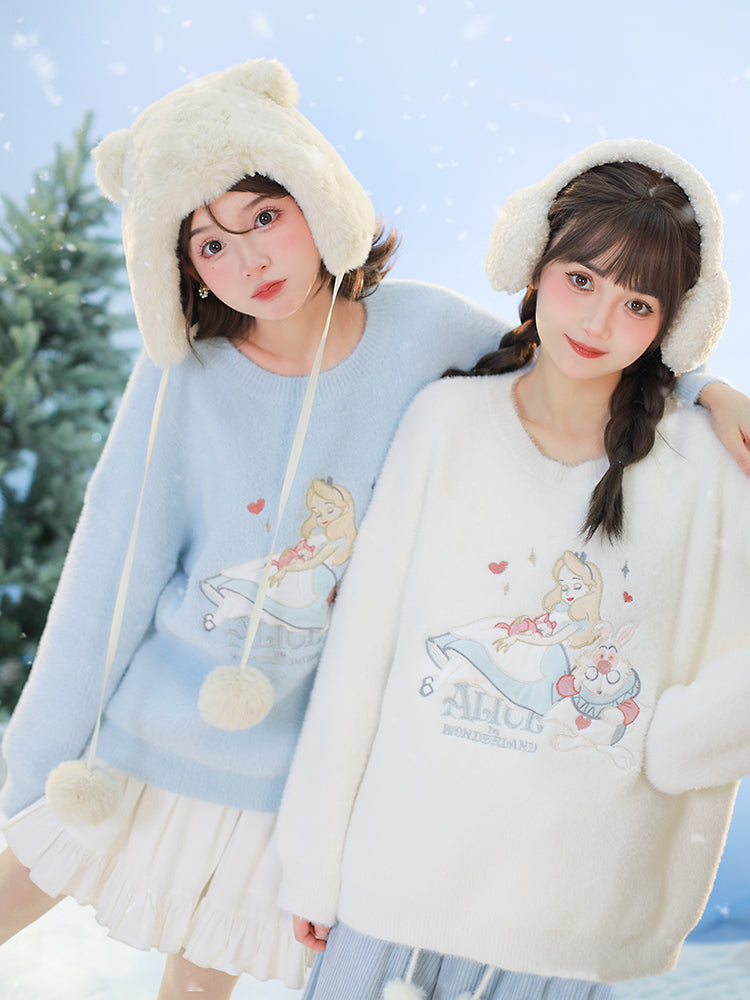 Alice in Wonderland Faux Fur Sweaters-ntbhshop
