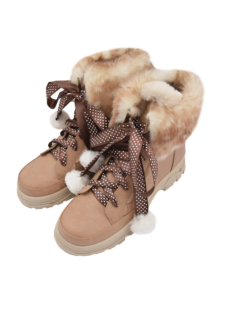 Sweet Brown Fur Boots-ntbhshop