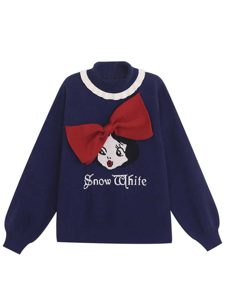 Snow White Turtleneck Sweater-ntbhshop