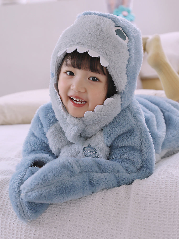Kids Shark Anime Winter Pajama Set Thicken Coral Fleece Childrens Hooded  Blanket Sleepwear For Teenagers Soft, Warm, And Cute X0901 From  Us_rhode_island, $9.33