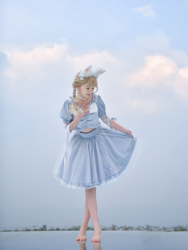 Alice in Wonderland Crop Top & Tulle Skirt-ntbhshop