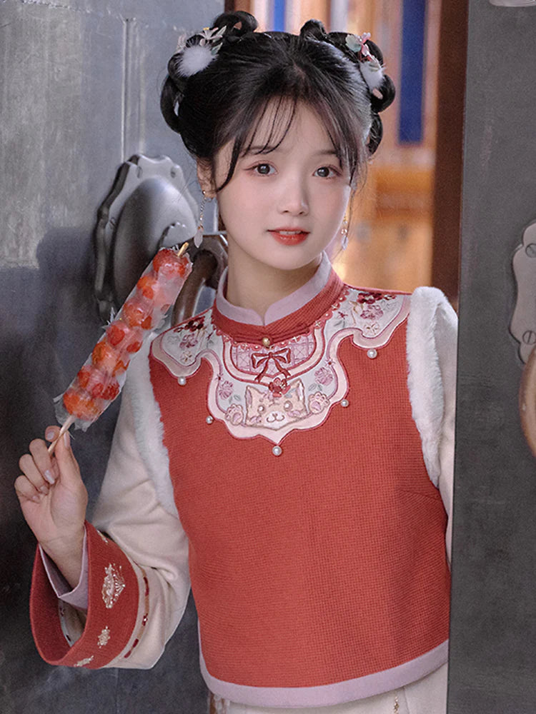 Tiger under the Flower Vest, Cheongsam Dress & Charm-ntbhshop