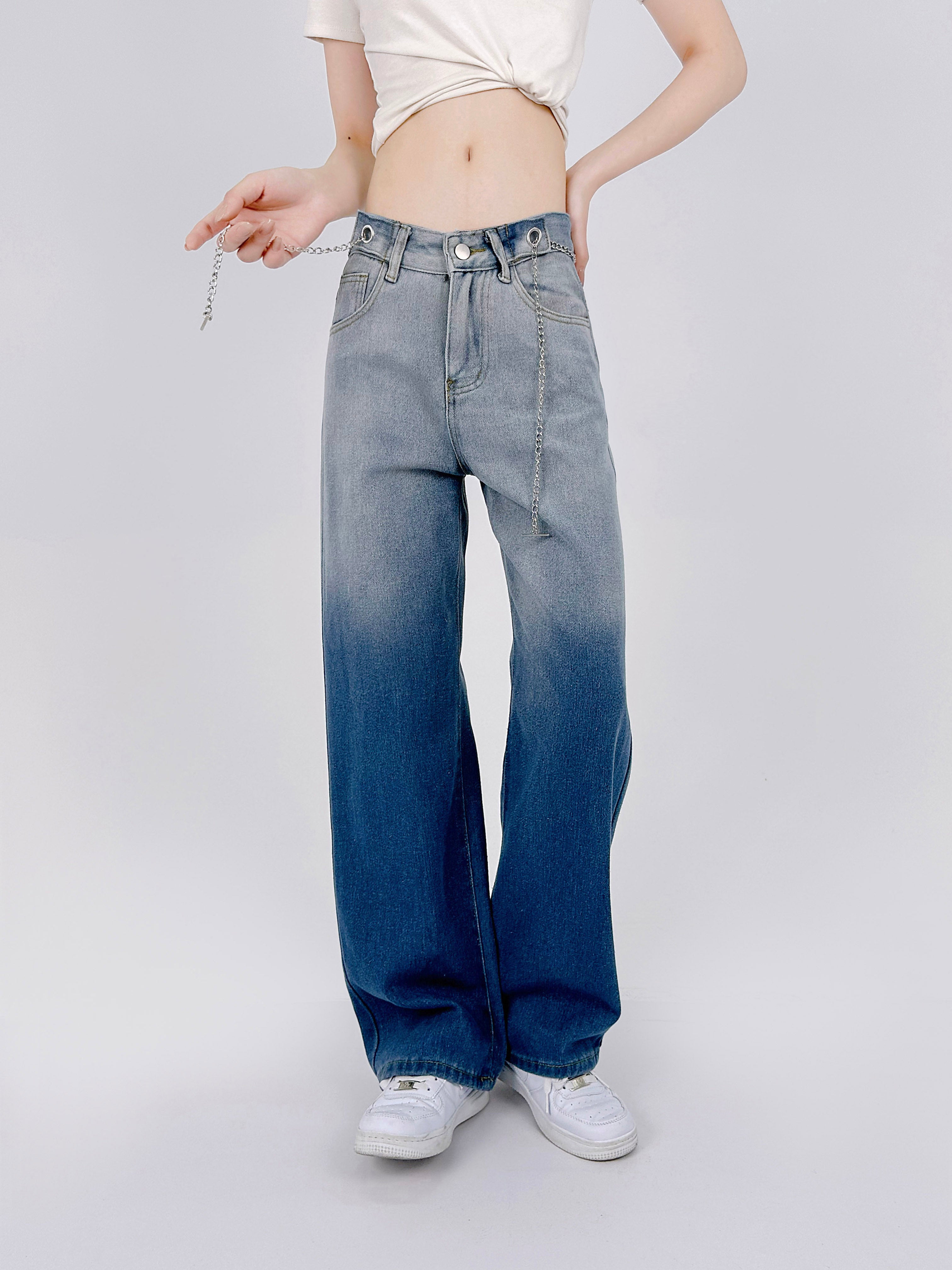Retro Gradient Old Denim Jeans-ntbhshop