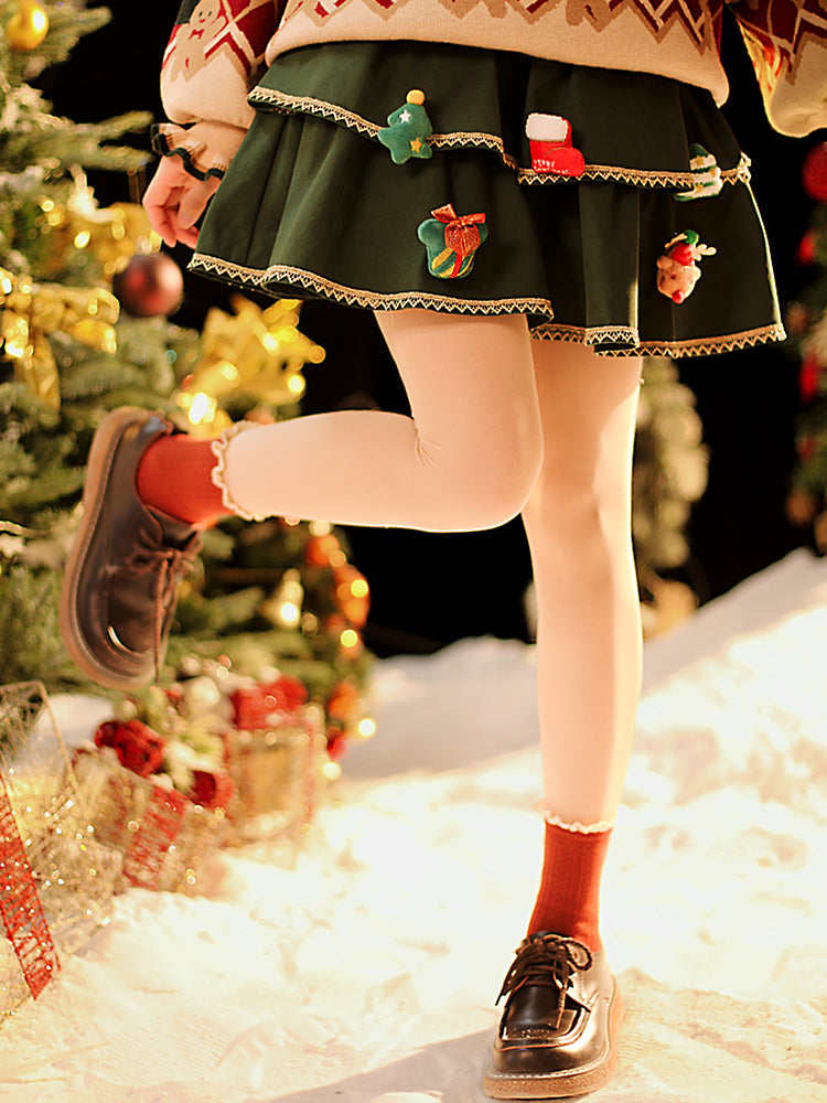 Christmas Skirt with Detachable Ornaments-ntbhshop