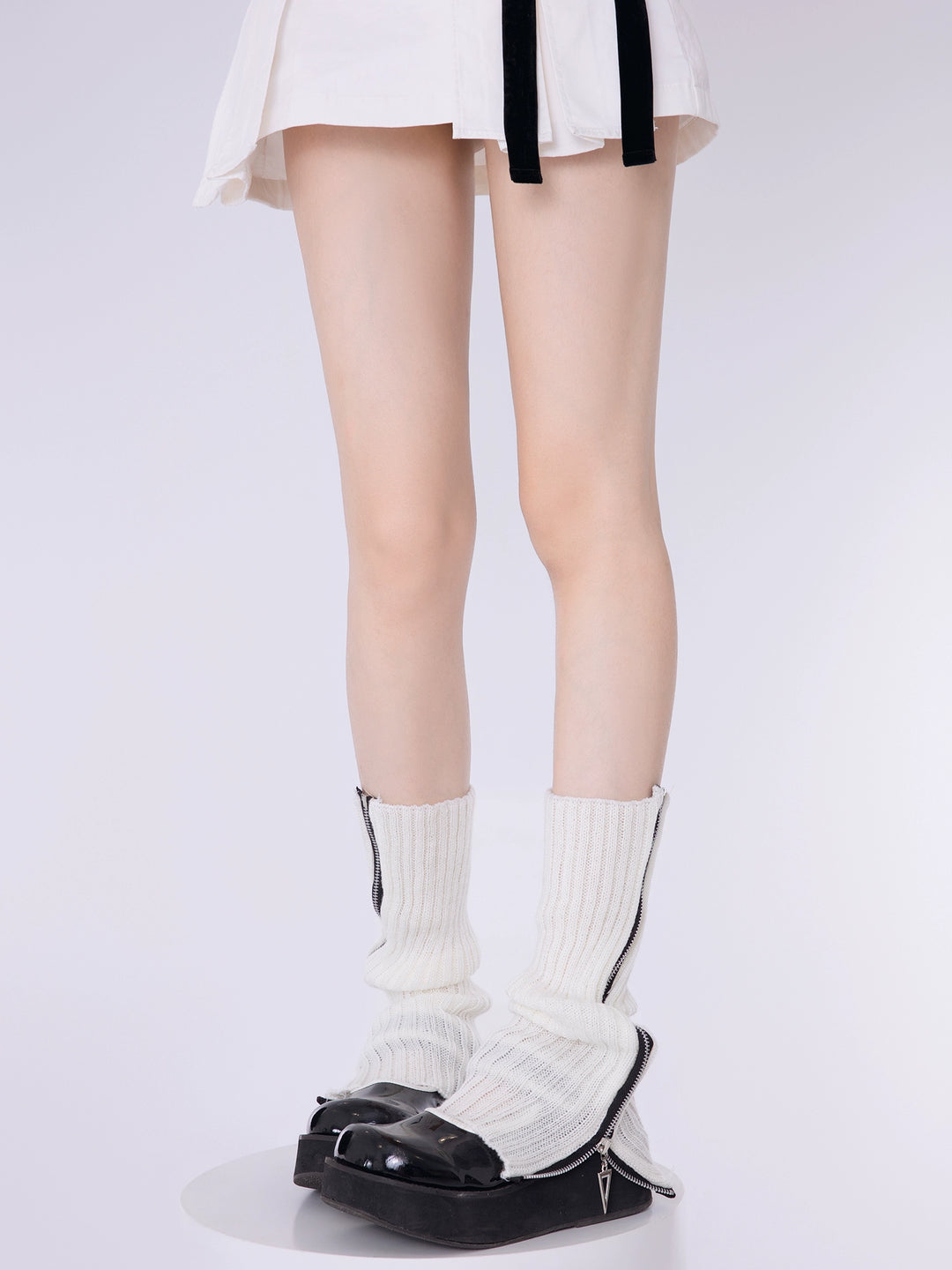 Zipper Breeze Knit Leg Warmers-ntbhshop