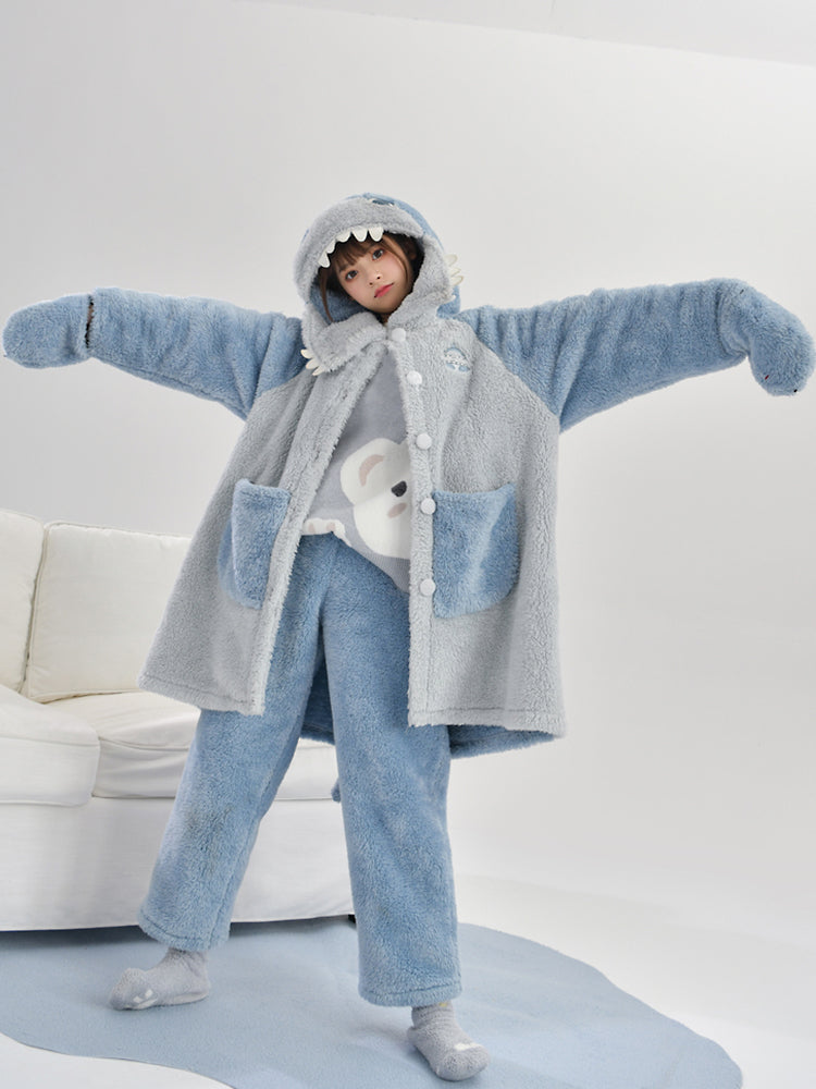 Shark Attack Cozy Winter Fleece Pajama Set-ntbhshop