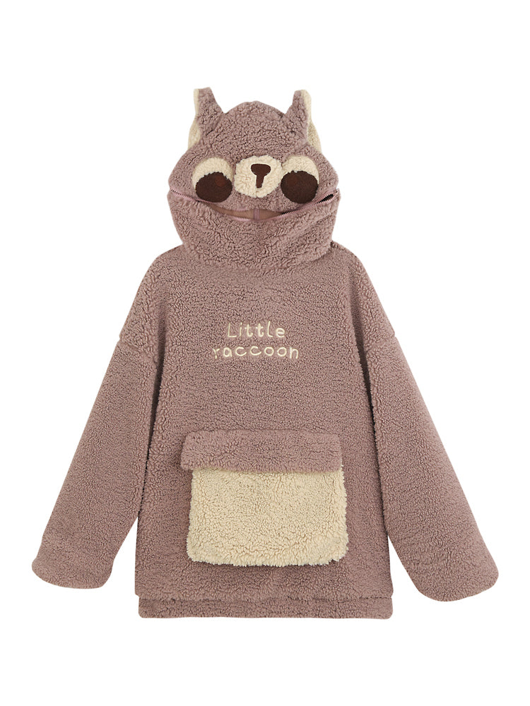 Little Raccoon Fleece Hoodie-ntbhshop