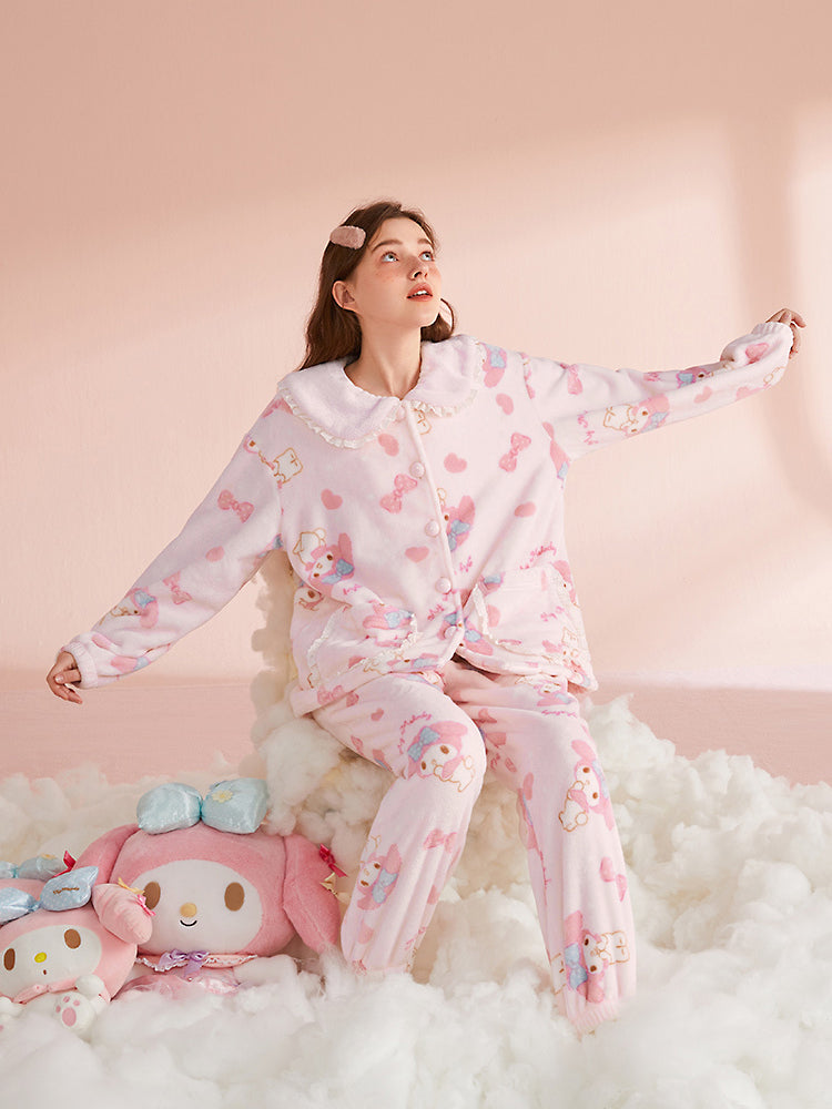 My Melody Cinnamoroll Pompompurin Fleece Pajamas-ntbhshop