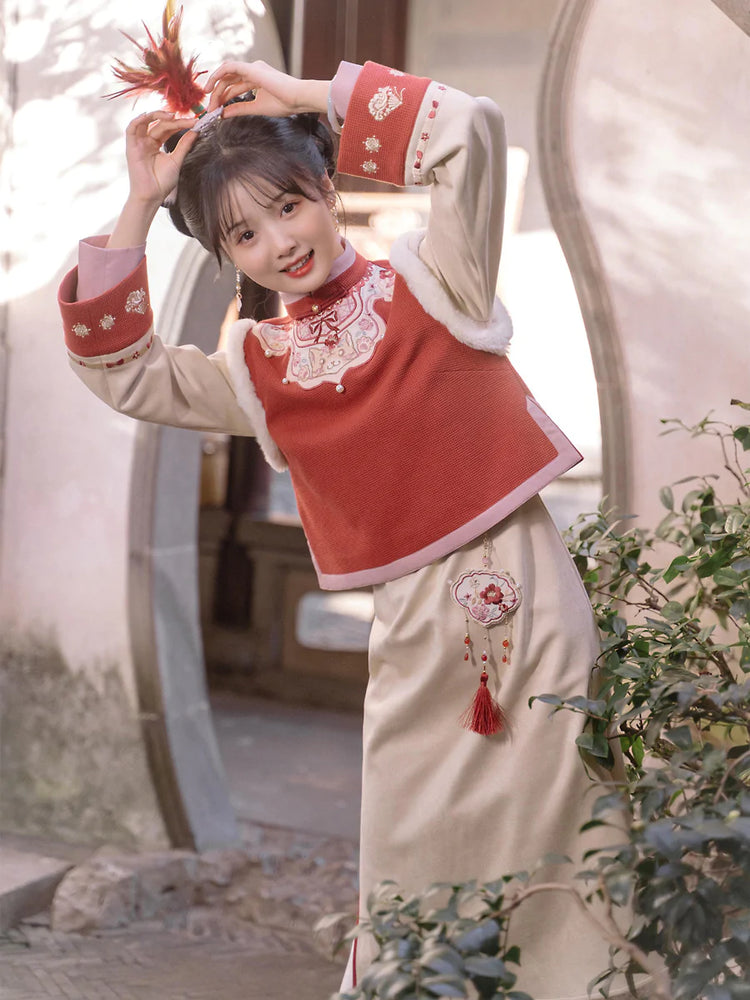 Tiger under the Flower Vest, Cheongsam Dress & Charm-ntbhshop