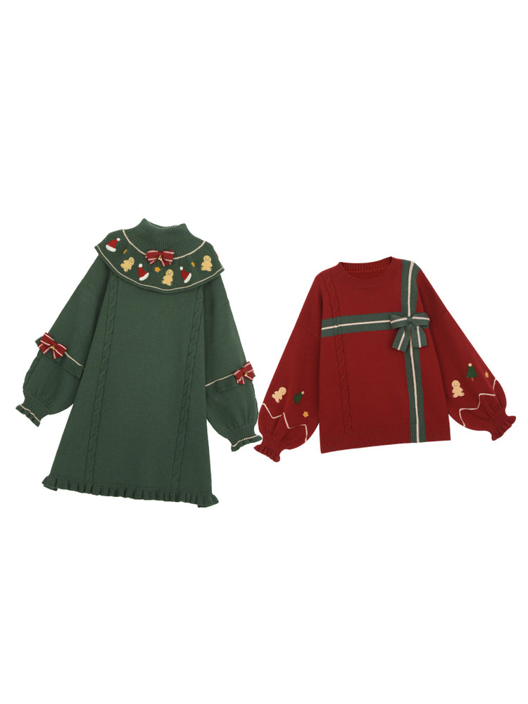 Christmas Knit Sweater & Turtleneck Dress-ntbhshop