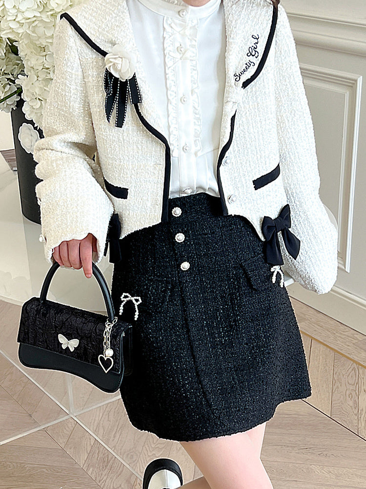 Sweety Girl Tweed Crop Jacket, Skirt & Blouse-ntbhshop