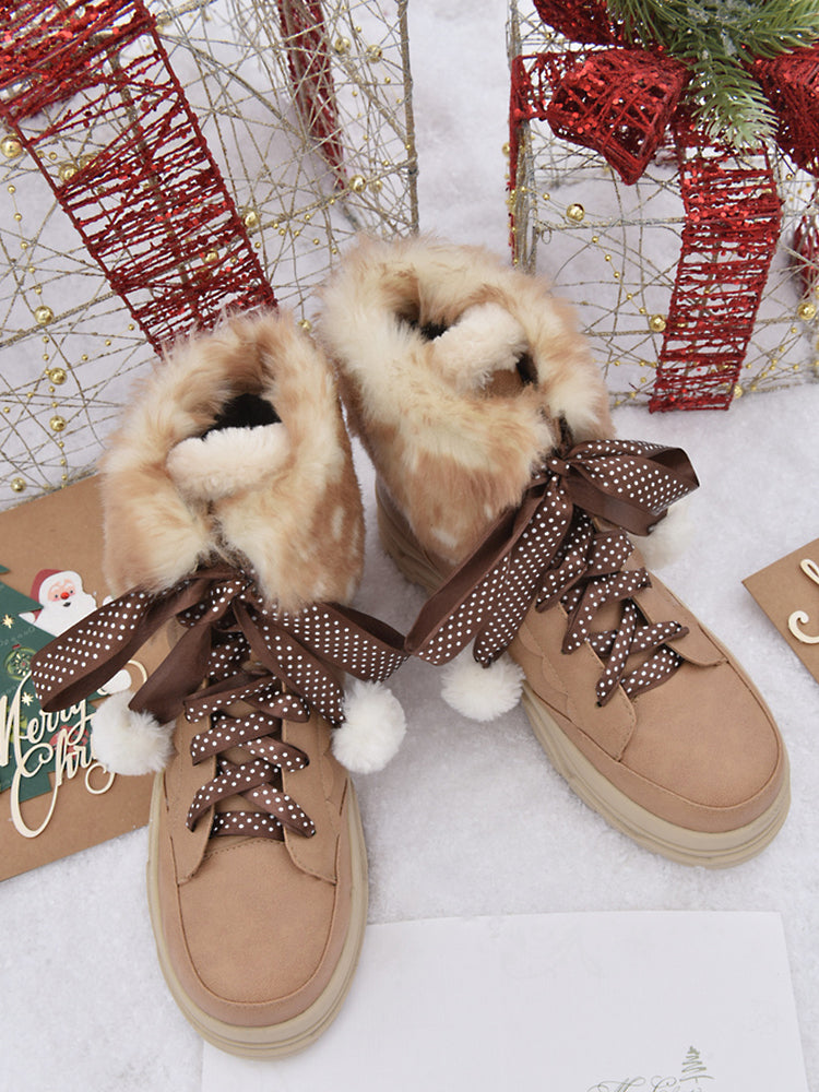Sweet Brown Fur Boots-ntbhshop