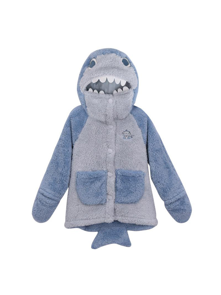Shark Attack & Green Frog Winter Dreamland Fleece Pajama Sets-ntbhshop