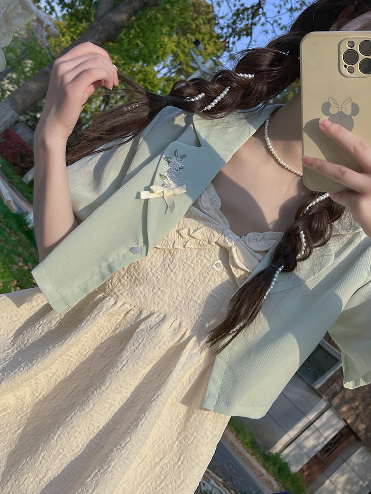 Tisanely Crop Blazer & Dress-Outerwear-ntbhshop