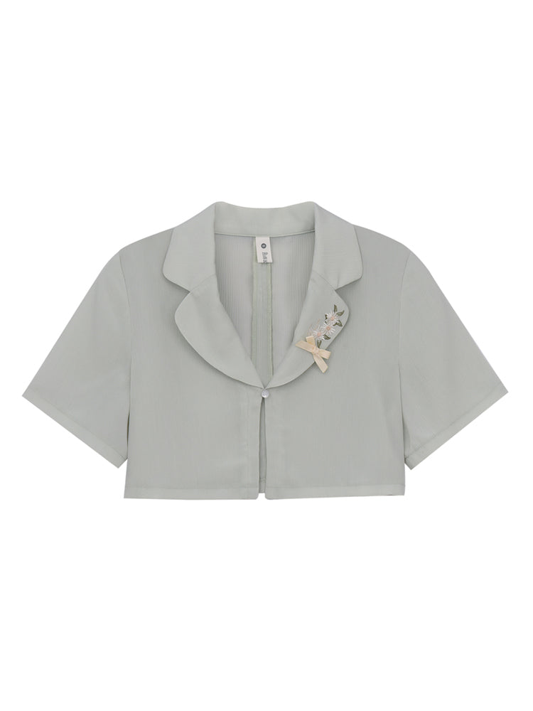 Tisanely Crop Blazer & Dress-Outerwear-ntbhshop