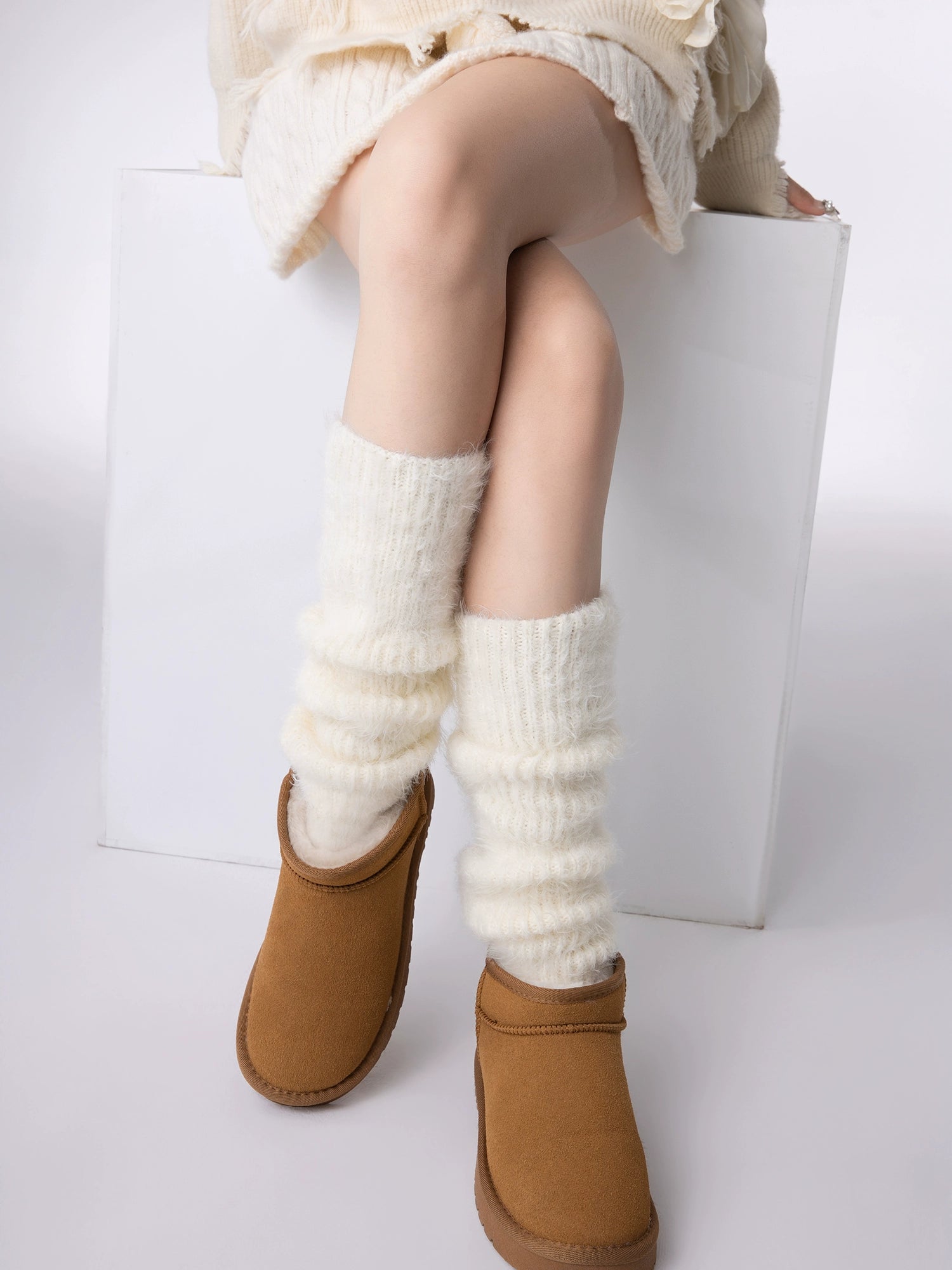 Ribbed knitting Leg Warmer Fashionable Winter Thermal Jk - Temu Canada