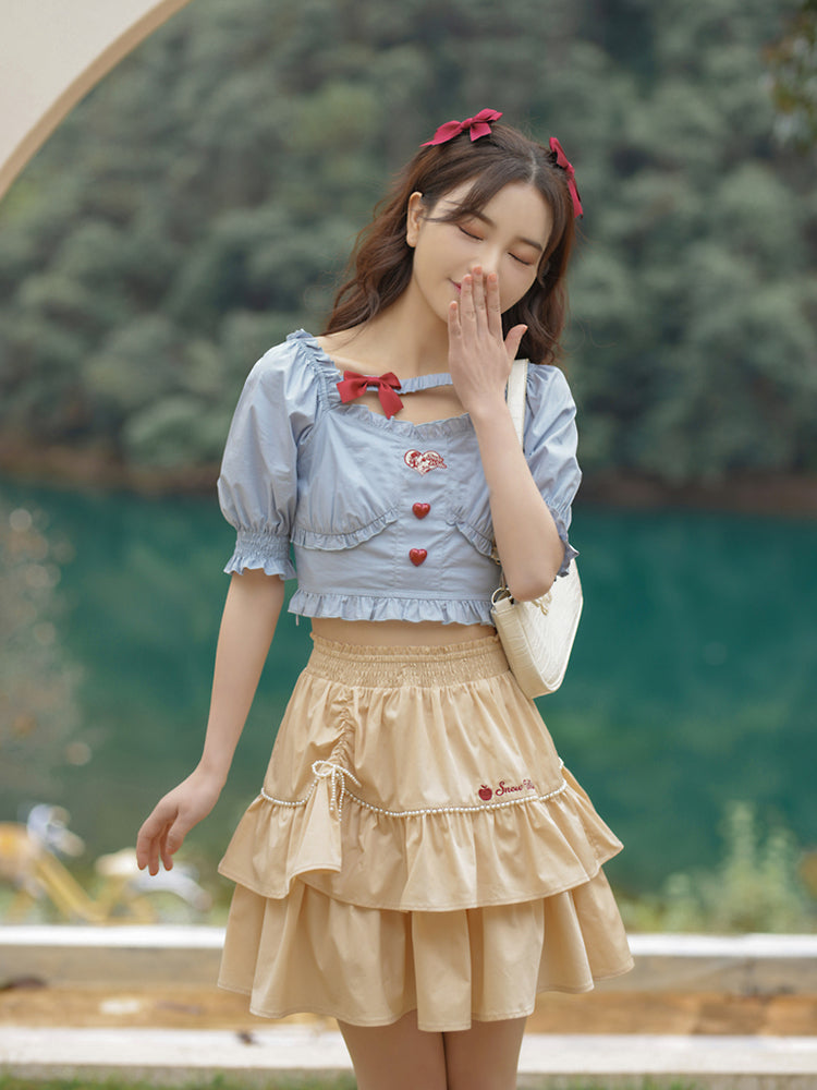 Snow White Crop Top & Skirt-ntbhshop
