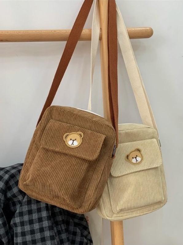 Brown Bear Corduroy Bags - ntbhshop