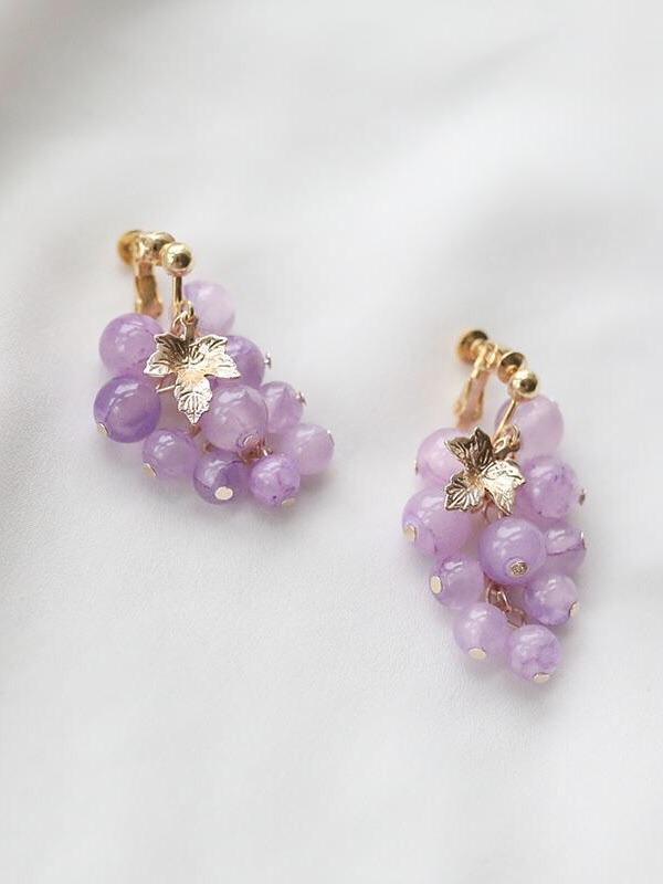 Crystal Grapes Earrings-ntbhshop