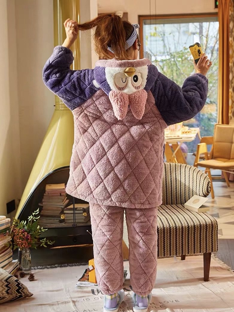 Ducky Cozy Winter Quilted Fleece Pajama Set-ntbhshop